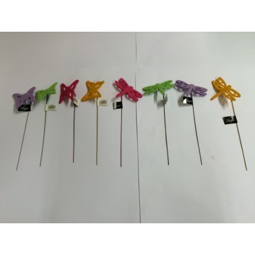 DRAGONFLY AND BUTTERFLY ON STICKS