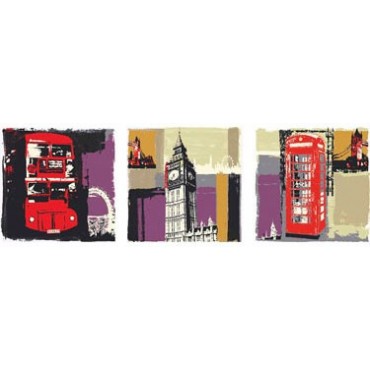 Set of 3 London Canvas WallArt